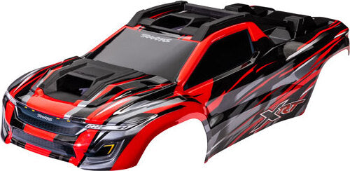 Body, XRT™, red (painted, decals applied) (assembled with front & rear body supports for clipless mounting, roof & hood skid pads)